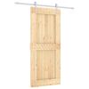 vidaXL Klizna vrata Prirodna i bijela 90 x 210 cm Čvrsta borovina