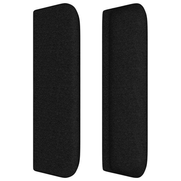 vidaXL Uzglavlje s u&scaron;ima crno 203x16x78/88 cm od tkanine