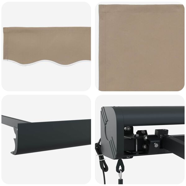 vidaXL Nadstrešnica Bež 350 x 250 x 165 cm Poliester i aluminij