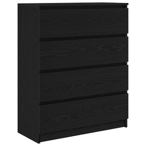 vidaXL Komoda crni hrast 80x35x99 cm od konstruiranog drva