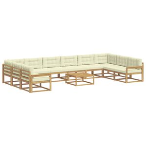 vidaXL Set vanjskih sofa 11 kom. Bijela i krem