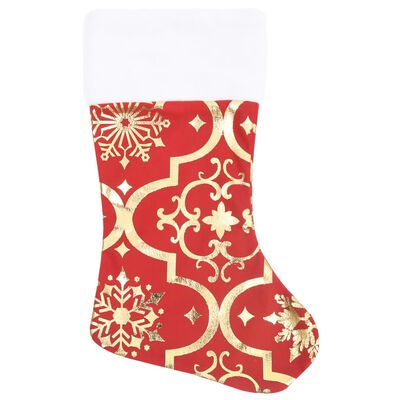 vidaXL Luksuzna podloga za božićno drvce s čarapom crvena 90cm tkanina