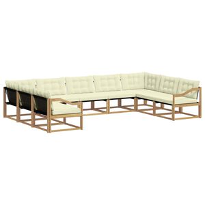 vidaXL Set vanjskih sofa 9 kom. Bijela i krem