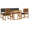 vidaXL Bistro set za vrt 5 pcs Smeđa Čvrsto drvo akacije