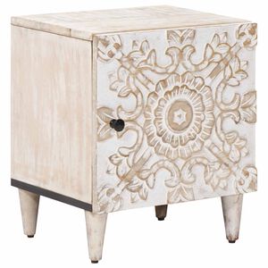 vidaXL Noćni ormar Bijelo 40 x 33,5 x 46 cm Čvrsto drvo manga