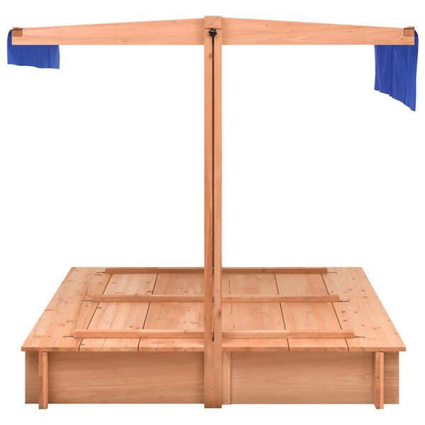 vidaXL Pješčanik od jelovine s krovom 112 x 112 x 112 cm