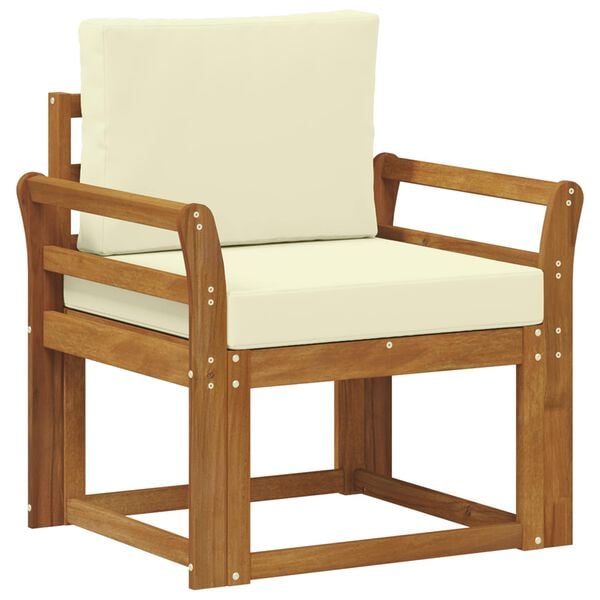 vidaXL Vanjski kauč Čvrsto drvo akacije i poliester Prirodna