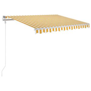 vidaXL Automatska tenda sa senzorom LED 300x250 cm žuto-bijela