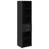 vidaXL Highboard Crni hrast 45 x 42,5 x 185 cm Konstruirano drvo