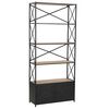 vidaXL Regal za knjige od masivne jelovine i čelika 80 x 32,5 x 180 cm