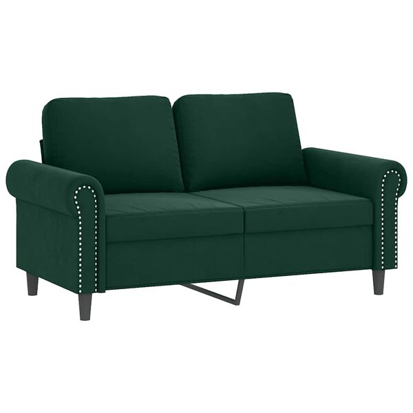 vidaXL 3-dijelni set sofa s jastucima tamnozeleni baršunasti