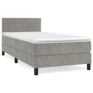 vidaXL Box spring krevet s madracem svjetlosivi 80 x 200 cm bar&scaron;unasti