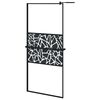 vidaXL Pregrada za tu&scaron; s policom crna 90x195 cm staklo ESG i aluminij