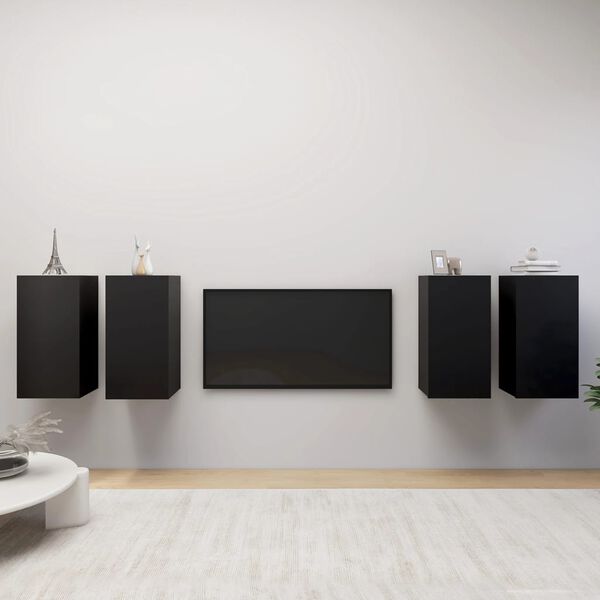 vidaXL TV ormarići 4 kom crni 30,5 x 30 x 60 cm od konstruiranog drva