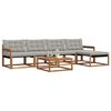 vidaXL Set vanjskih sofa s jastukom 6 pcs Prirodna i svijetlo siva