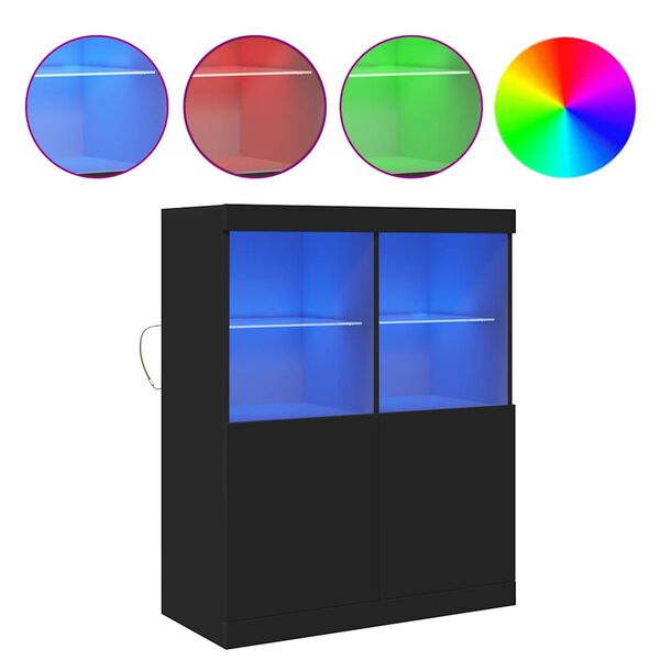 vidaXL Komoda crna 81x37x100 cm Konstruirano drvo