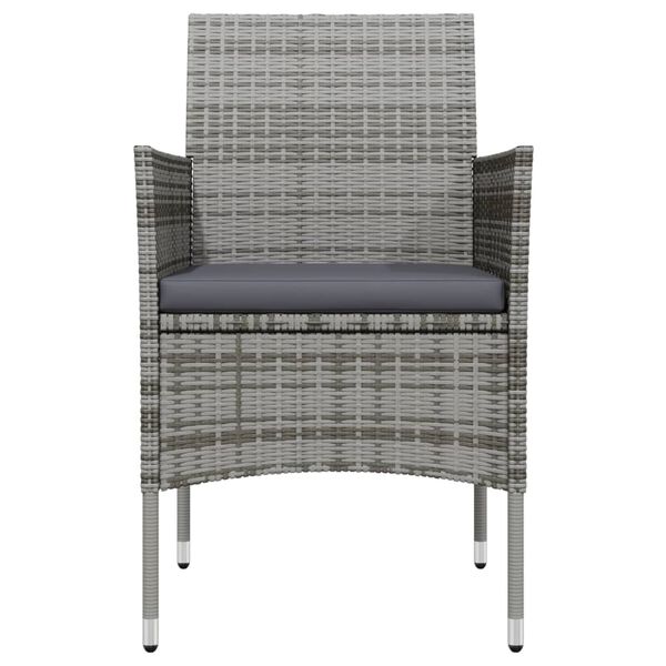 vidaXL 9-dijelni vrtni blagovaonski set s jastucima sivo-crni