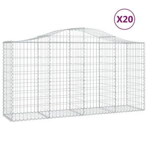 vidaXL Lučne gabionske ko&scaron;are 20kom 200x50x100/120cm pocinčano željezo