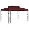 vidaXL Gazebo 3,97 x 2,96 x 2,68 m Vinska crvena Poliester i čelik