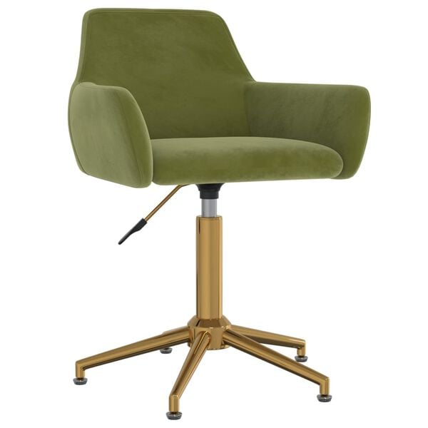 vidaXL Okretna blagovaonska stolica svjetlozelena bar&scaron;unasta