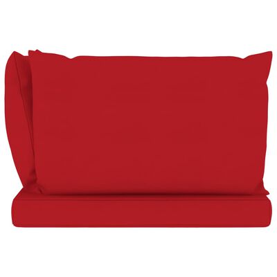 vidaXL Vrtni trosjed od paleta od borovine s crvenim jastucima