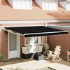 vidaXL Skrovita tenda Crna 400 &times; 300 cm Poliester i aluminij