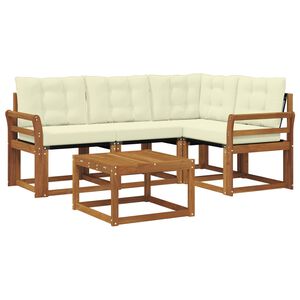 vidaXL Set vanjskih sofa s jastukom 5 pcs Prirodna i krem