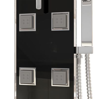 vidaXL Panel za tuširanje od stakla 18 x 45,5 x 130 cm crni