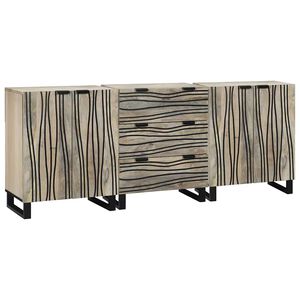 vidaXL Set komoda 3 kom. Bijela 180 x 33 x 75 cm Čvrsto drvo manga
