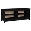 vidaXL Klupa za cipele crna 110 x 38 x 45,5 cm od masivne borovine