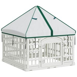 vidaXL 4-panelni ogradni igrali&scaron;te za pse s krovom 88 x 88 x 112 cm