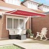 vidaXL Skrovita tenda Crvena 300 x 250 cm Poliester i aluminij