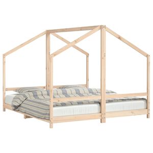 vidaXL Okvir za dječji krevet 2x(90x200) cm od masivne borovine