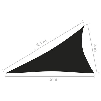 vidaXL Jedro protiv sunca od tkanine Oxford trokutasto 4x5x6,4 m crno
