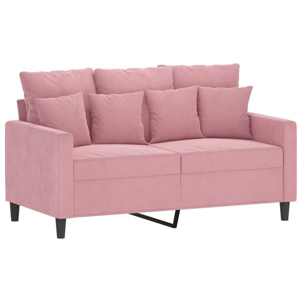 vidaXL 3-dijelni set sofa s jastucima ružičasti baršunasti