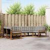 vidaXL Set vanjskih sofa s jastukom 6 pcs Prirodna i svijetlo siva