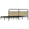 vidaXL Metalni okvir kreveta bez madraca boja hrasta sonome 183x213 cm
