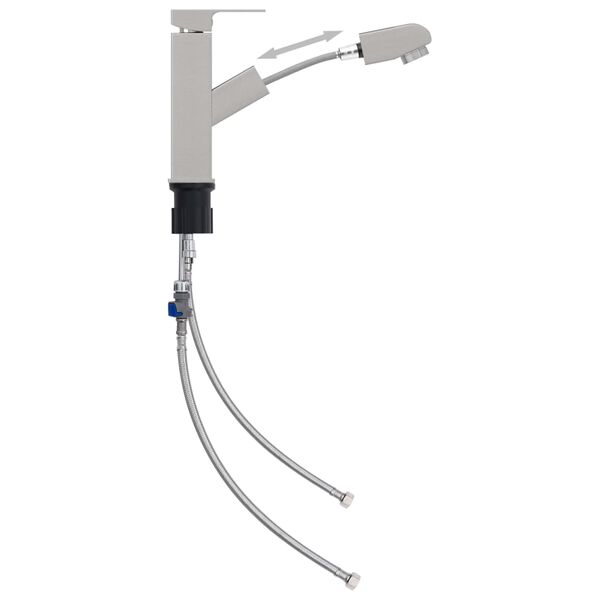 vidaXL Slavina za umivaonik s funkcijom izvlačenja srebrna 157x172 mm