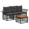 vidaXL Set vanjskih sofa 4 kom. Crna i tamno siva Poliester