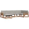 vidaXL Set vanjskih sofa s jastukom 6 pcs Prirodna i svijetlo siva