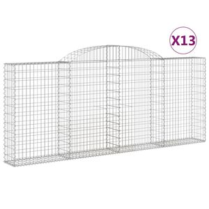 vidaXL Lučne gabionske ko&scaron;are 13kom 300x30x120/140cm pocinčano željezo