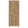 vidaXL Highboard Umjetnički hrast 69,5 x 34 x 90 cm Konstruirano drvo
