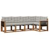 vidaXL Set vanjskih sofa s jastukom 5 pcs Prirodna i svjetlosiva
