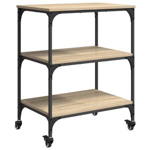 vidaXL Kuhinjski kolica Sonoma hrast 60 x 41 x 76 cm Konstruirano drvo