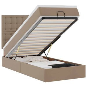 vidaXL Otomanski krevet s madracem cappuccina 90x190cm umjetna koža