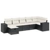 vidaXL 7-dijelni set vrtnih sofa od poliratana s jastucima crni