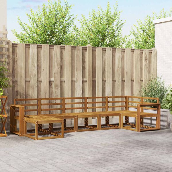 vidaXL Set vanjskih sofa 7 pcs Prirodna Čvrsto drvo akacije