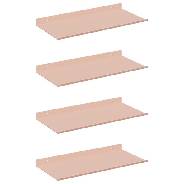 vidaXL Lebdeća polica Zidne 4 pcs Ružičasta 40 x 18 x 2,5 cm Čelik