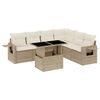 vidaXL 7-dijelni set vrtnih sofa od poliratana s jastucima bež