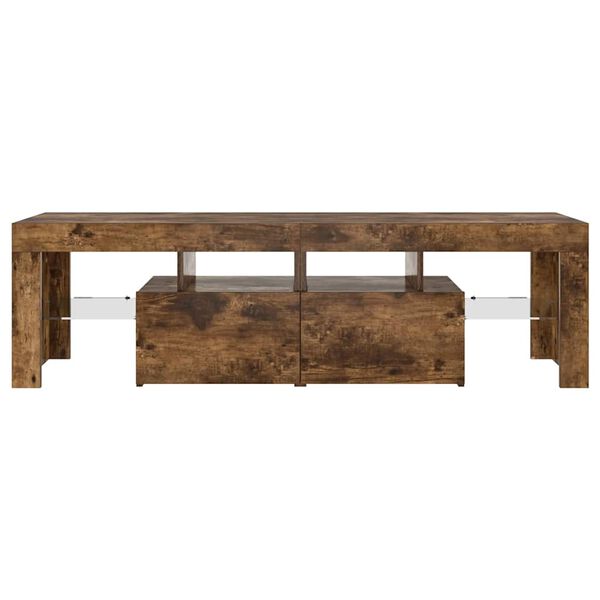 vidaXL TV ormarić s LED svjetlima boja dimljenog hrasta 140x36,5x40 cm